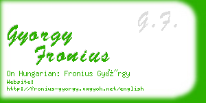 gyorgy fronius business card